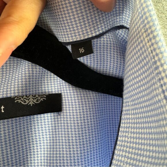 Horst Light Blue Long Sleeve Button Down Shirt 100% Cotton Size 16 - Picture 5 of 15